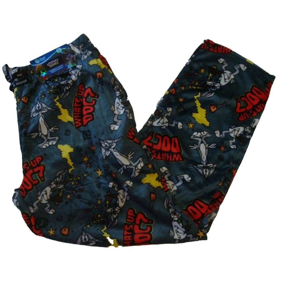 Happy Boxer Men's Christmas Minky Fleece Sleep Pajama Pants Looney Tunes M